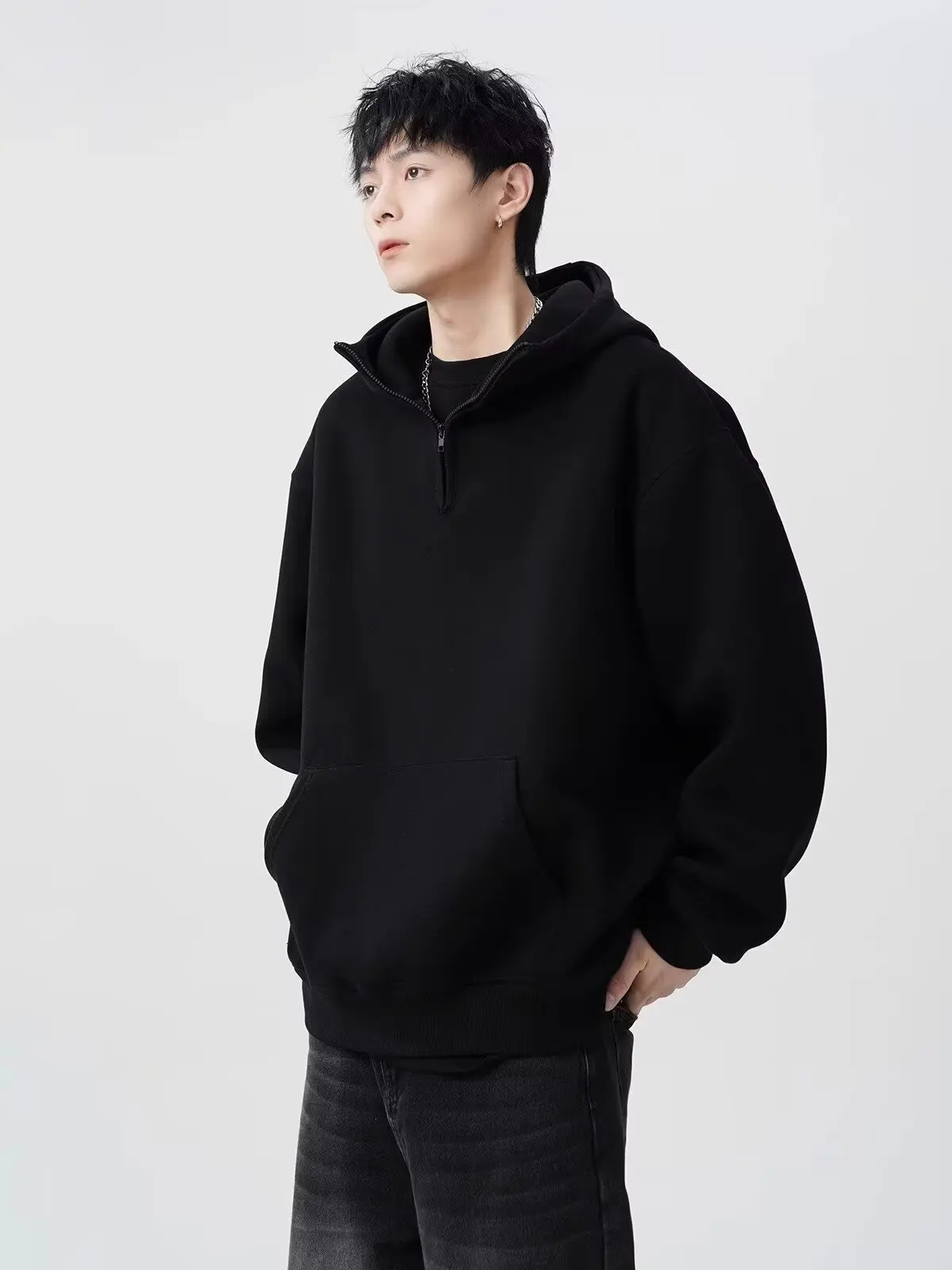 Style Trendy Hoodie For Men, Spring And Autumn,   Simple Loose Casual Versatile Jacket Top