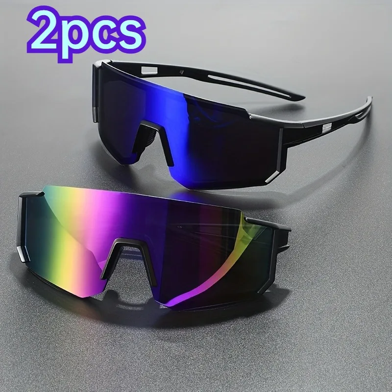 2pcs Unisex Polarized Sports Sunglasses UV400 for Outdoor Sports & Daily Use, Ideal Gift with Package