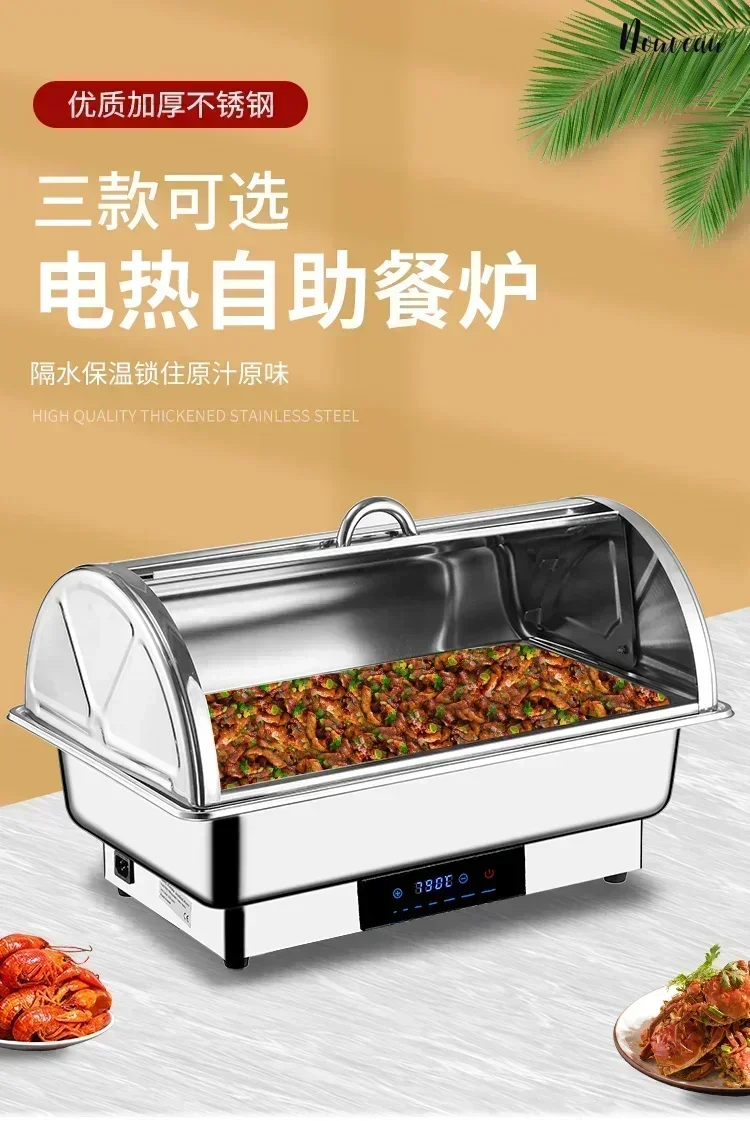 Electric hot pot thermos stove electric heating buffet stainless steel hotel tableware breakfast stove thermos