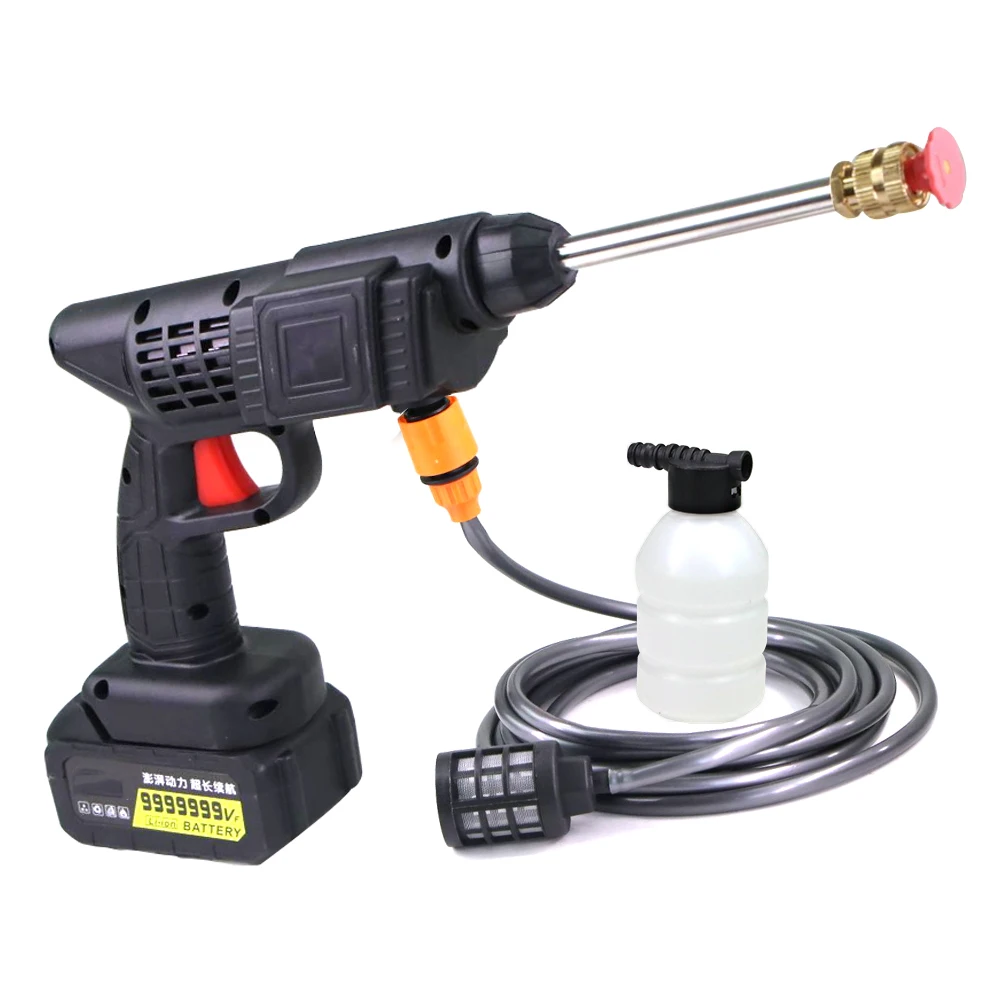 

Lithium Battery High-Pressure Water Gun for Garden Courtyard Car Washing 21V 1200mah Portable Electric Wash Water Gun Sprayer