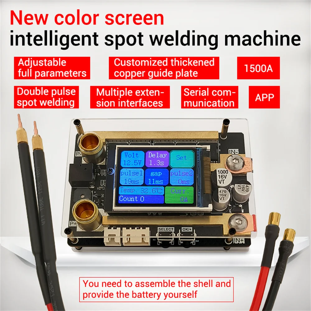 Papan kontrol pengelasan, lembar nikel untuk 18650 baterai Lithium Bluetooth, pena Las Spot daya Digital LCD dapat disesuaikan