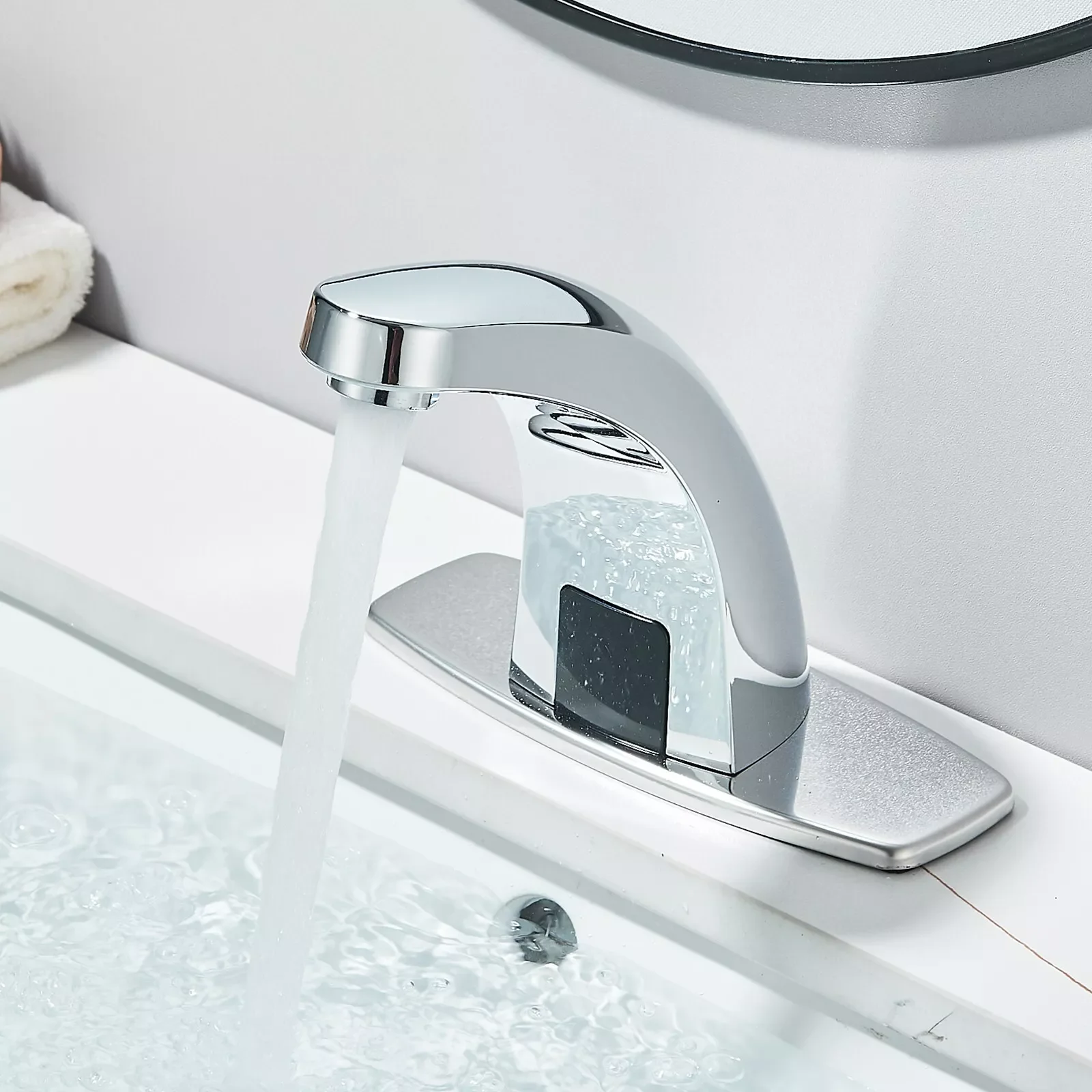 Chrome Sensor Basin Faucet Bathroom Automatic Sensor Faucet Touchless Free Touch Sink Tap Hot Cold Water Mixer Crane