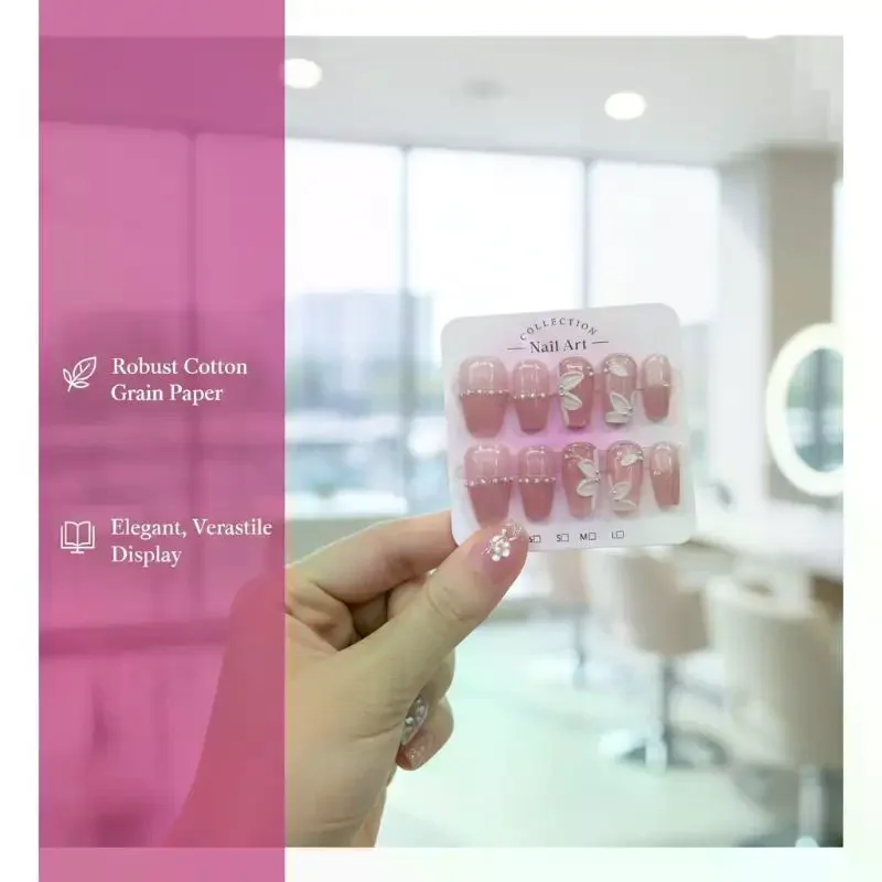 50pcs Nail Art Display Card Press-on Nails Packing Card Board Manicure False Nail Display Decor Package Card