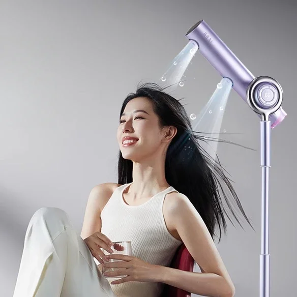 مجفف شعر عمودي عالي السرعة، تجفيف سريع، العناية بالشعر بالأيونات السالبة، مجفف شعر منزلي بدون استخدام اليدين للأطفال