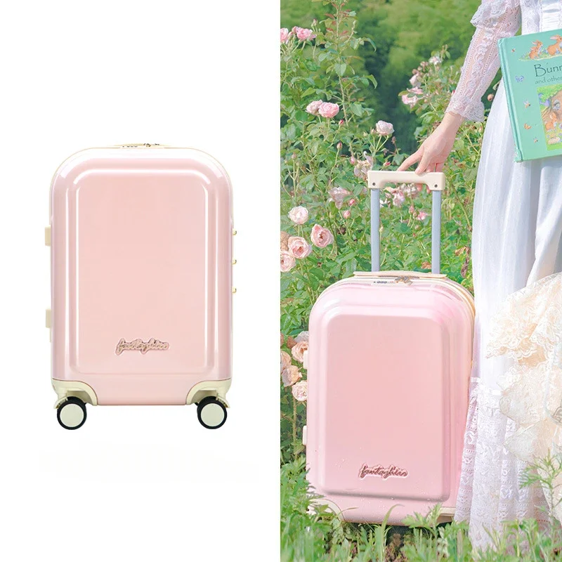 French Vintage Rolling Luggage Travel Suitcase Large Capacity Trunk Lightweight Carry-on Trolley Case Silent Universal Wheel Box