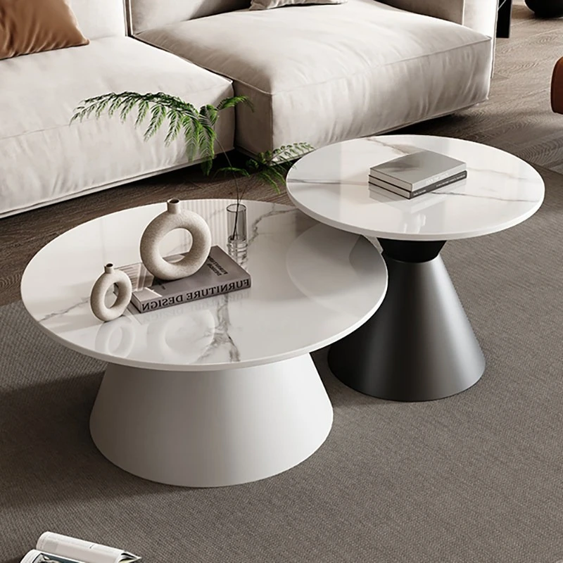 

Modern Italian light luxury stone coffee table, suitable for small apartment living room sofa side table