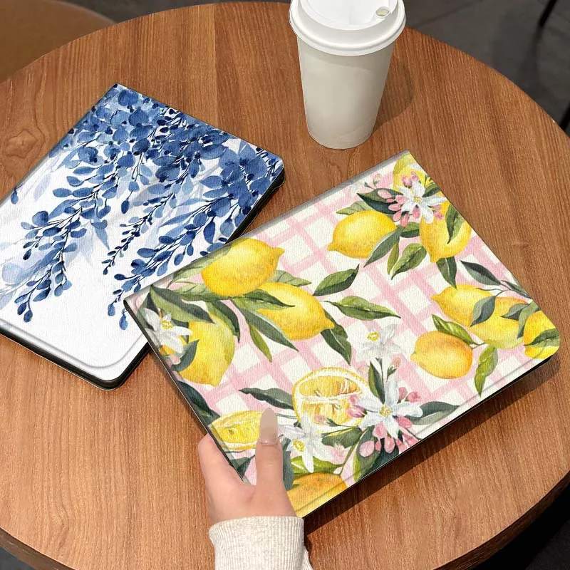 

Watercolor Lemon Checkered Gift Tablet Case For Lenovo Xiaoxin Legion Pad Tab Pro GT Y700 Gen4 2 11 P11 M10 K10 3rd Plus Gen
