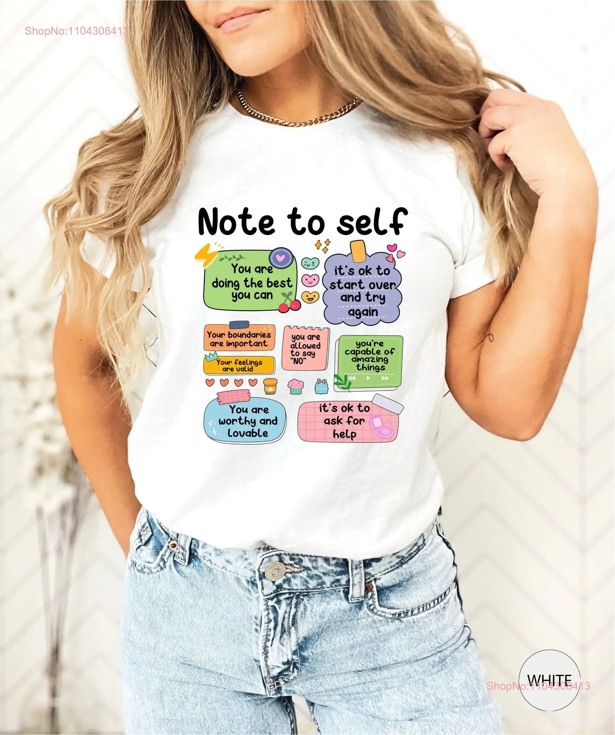 Note To Self T Shirt Retro Motivational Positive Vibes Be Yourself Mental Health Awareness s For Her