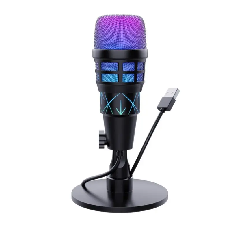 

Gaming For Podcasting Microphone USB Condenser Microphone With RGB, For Laptop, Recording Streaming Games