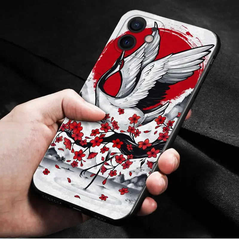 Phone Case For Apple iPhone 15 14 13 12 11 Pro Max 13 12 Mini XS Max XR X 7 8 Plus Samurai Japan Dragon Mask Swallows Warrior