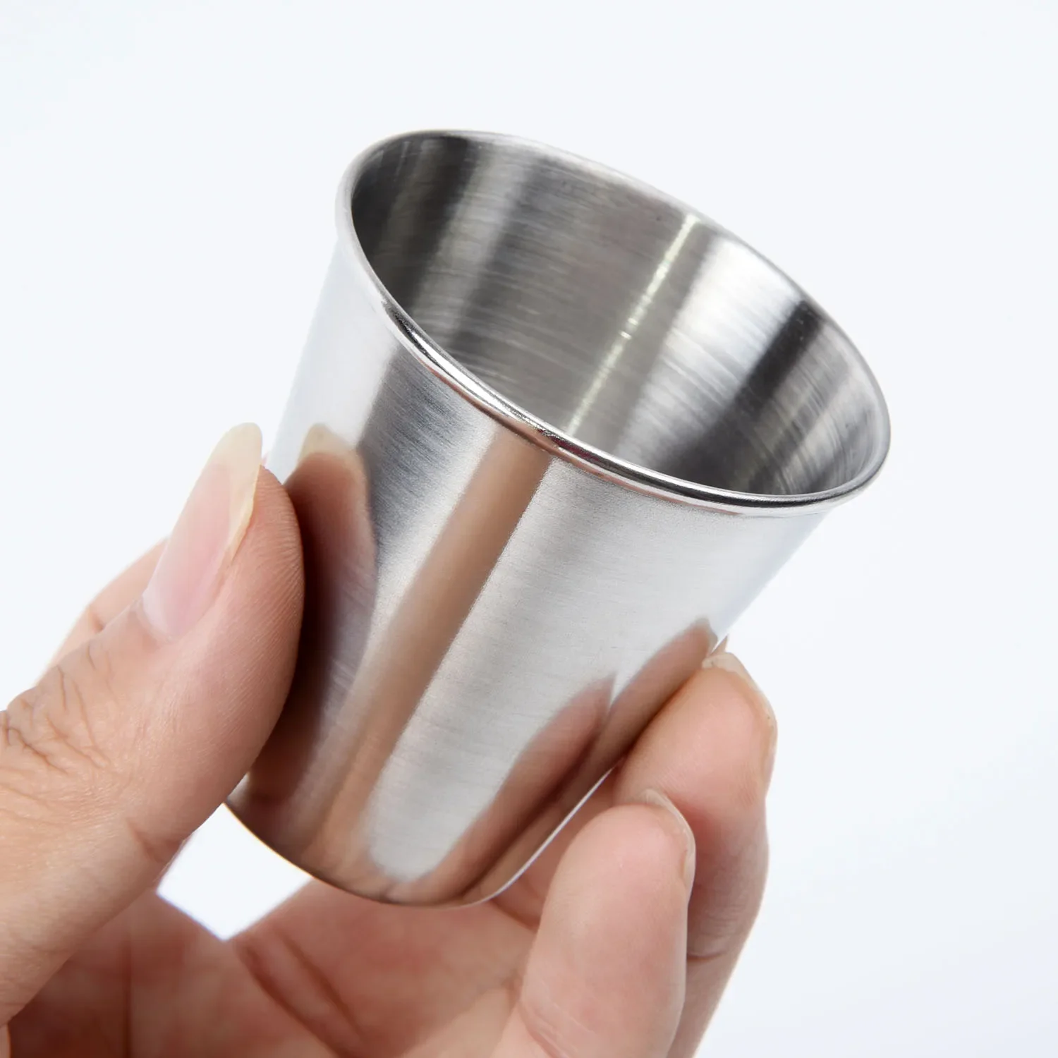 1pcs Stainless Steel 30/70/180/320ml Beer Cola Milkshake Cup For Bar Coffee Shop 30/70/180/320ml For Coffee, Cola, Milk,