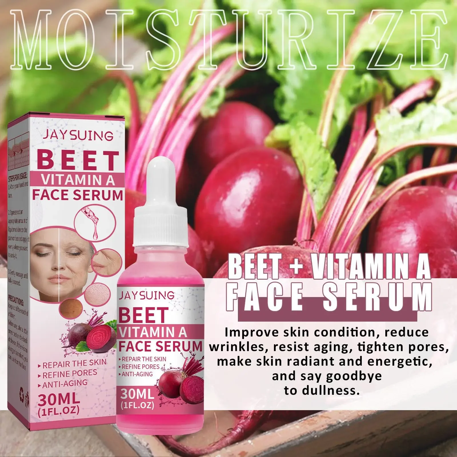 Beet VA Essence 심황 이중 성분 리페어 페이셜 스킨 산화 액체 에센스