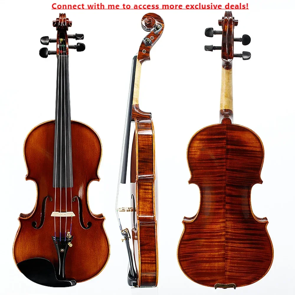 

Tongling Factory Handmade Professional 4/4 European Spruce Natural Flame Violin