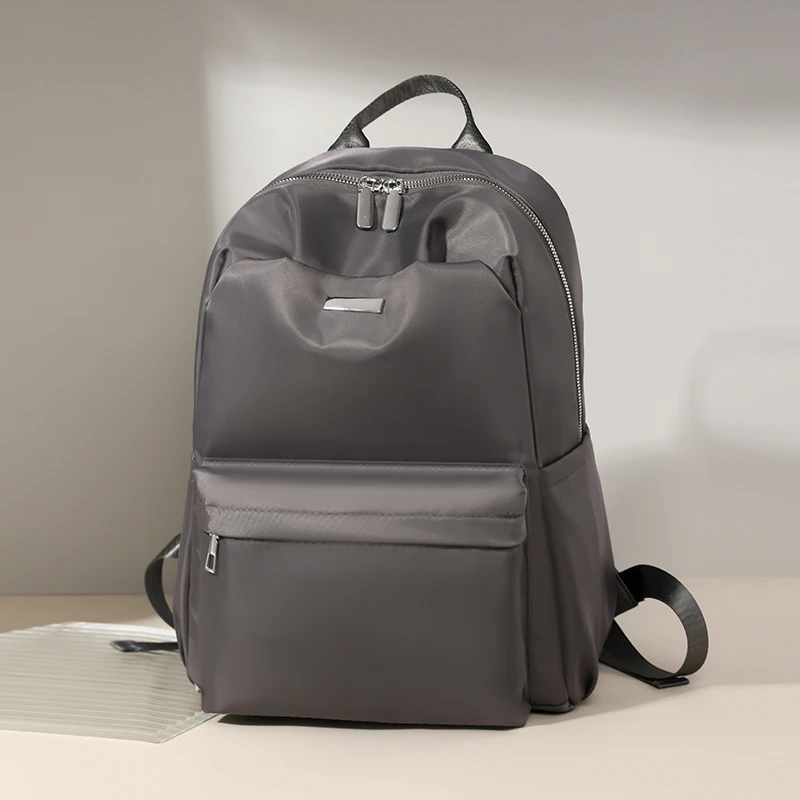 Nylon Zipper Fashion Backpack Casual 2024 New Basic Style Bags for Women Portable Interior Zipper Pocket Sewing Thread Sac A Dos image 4