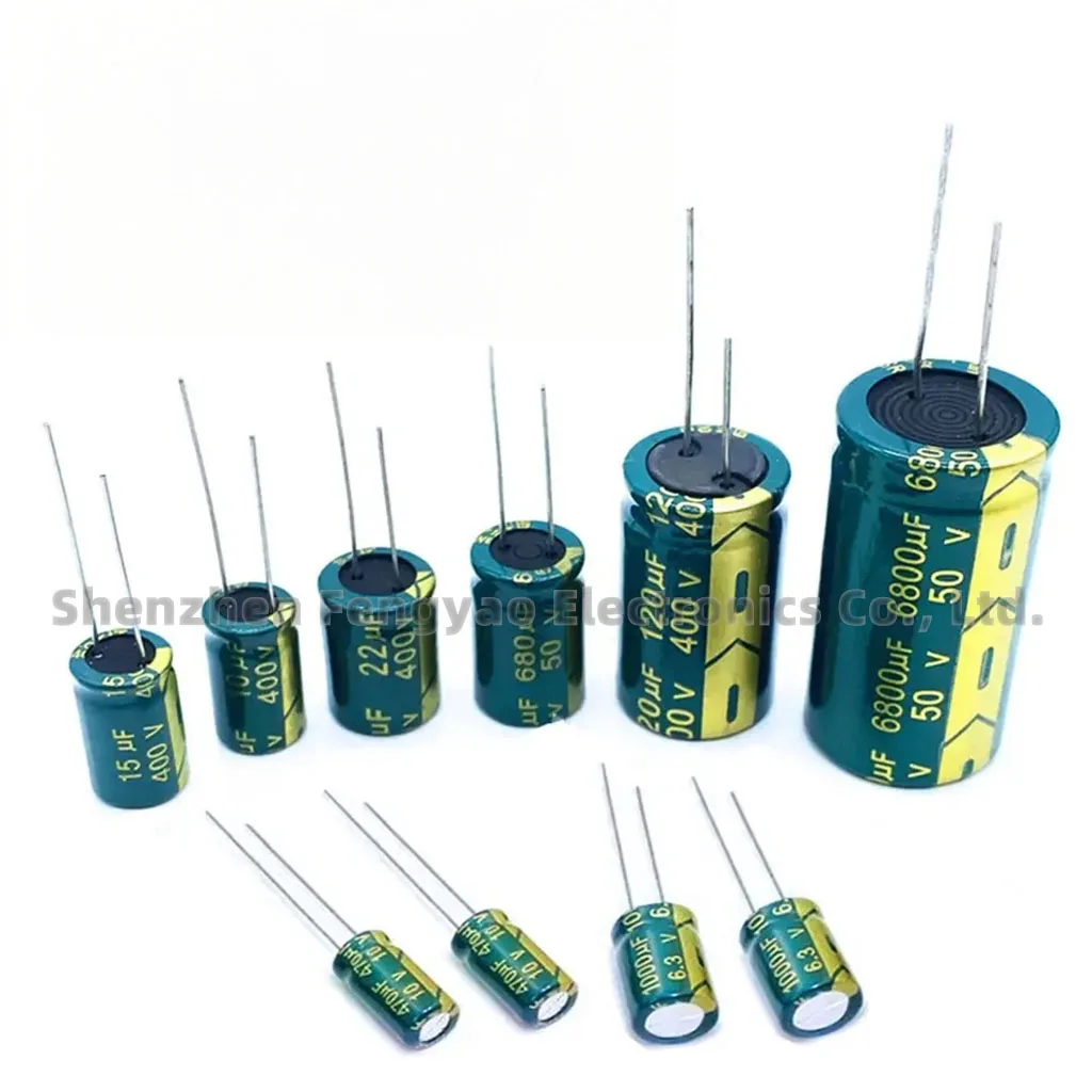 Condensatore in alluminio ad alta frequenza bassa ESR 10V 16V 25V 35V 50V 400V 450V 10UF 100UF 220UF 330UF 470UF 680UF 1000UF 2200UF 3300UF