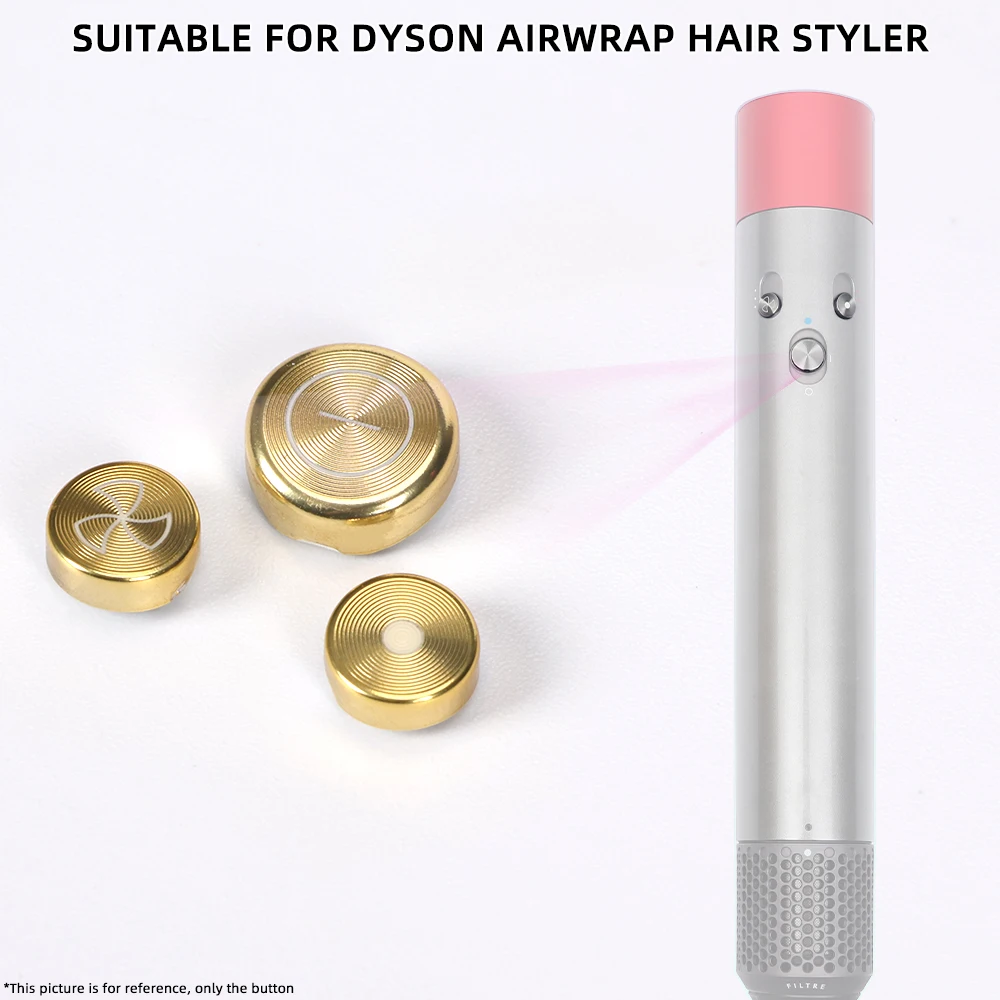 For Dyson Airwrap Hair Styler HS01 HS05 Control Buttons Replace Power Button + Temperature and Airflow Control Button Gold color
