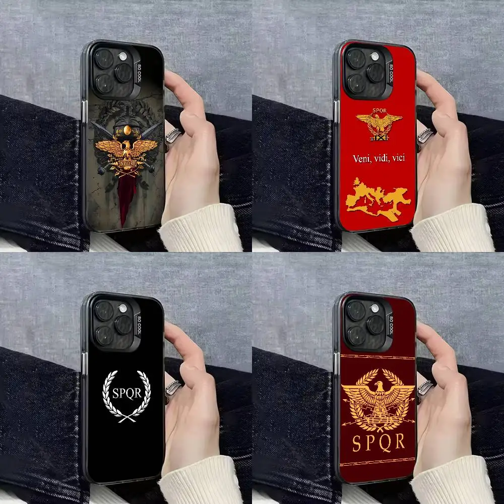 

SPQR Roman Imperial Legion Logo Phone Case For iPhone 16,15,14,13,12,11,Mini,Pro,E,SE4,XS,MAX Black Candy Matte Box