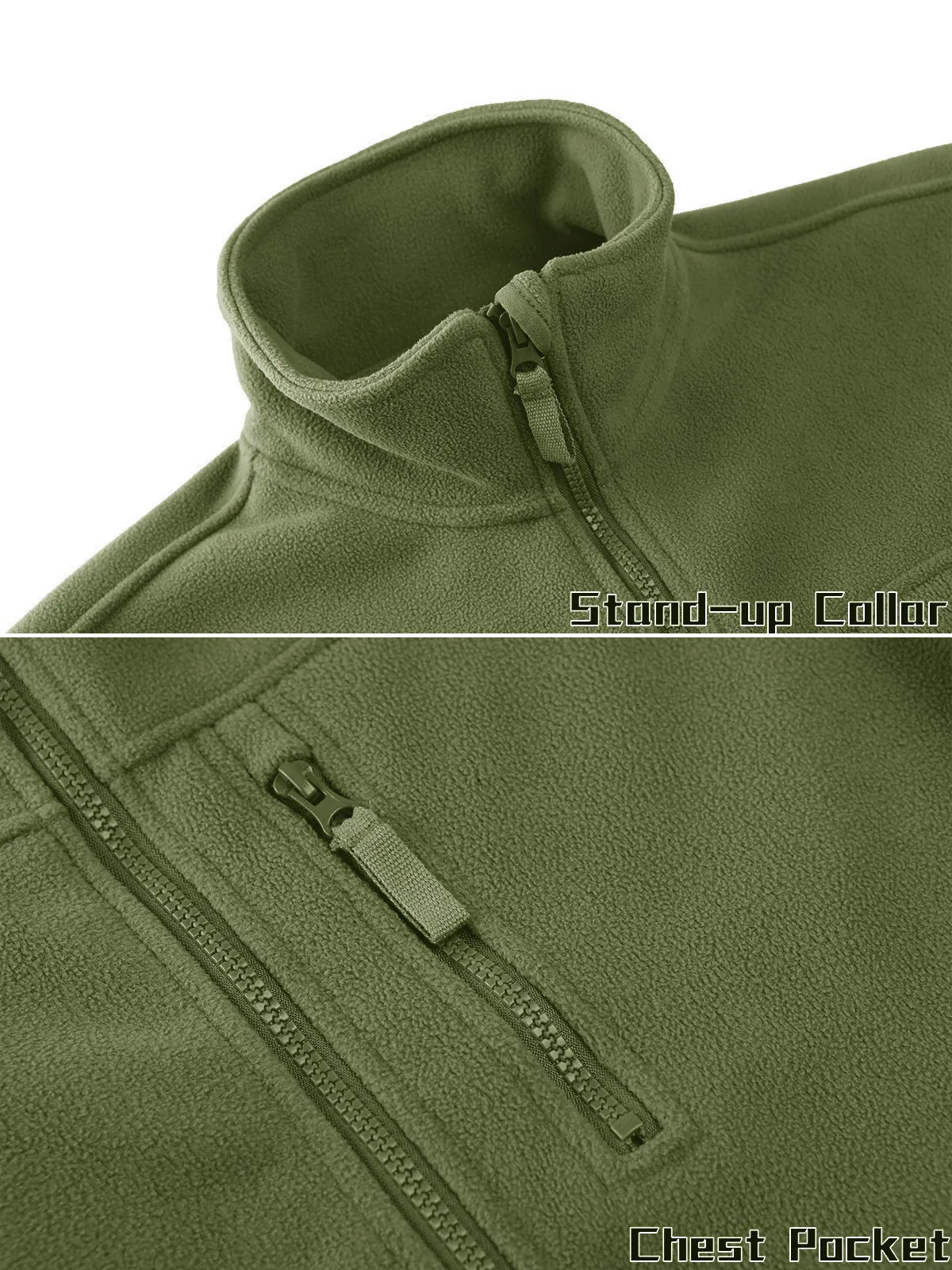 TACVASEN Men's Fleece Jacket Soft Warmth Windproof Full Zip Up Coat Multiple Zipper Pockets Hiking Working Outdoors Windbreaker 17 Scaf62666b6d4452e80b51dbedf6c7d7aK