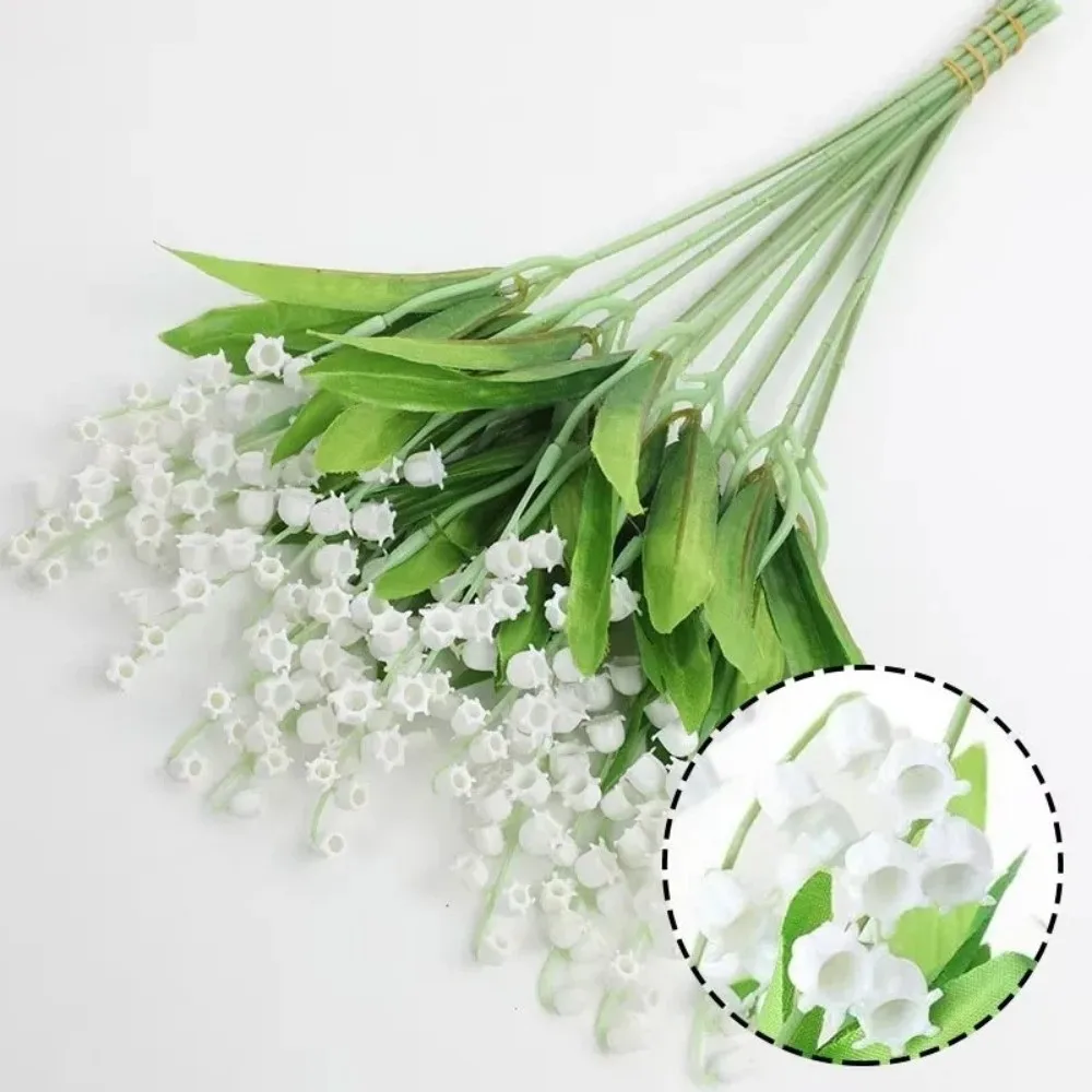 

1pc Bell Orchid Artificial Lily Plastic Realistic Simulation Flowers DIY Floral Materials 35CM Valley Bunch Flower