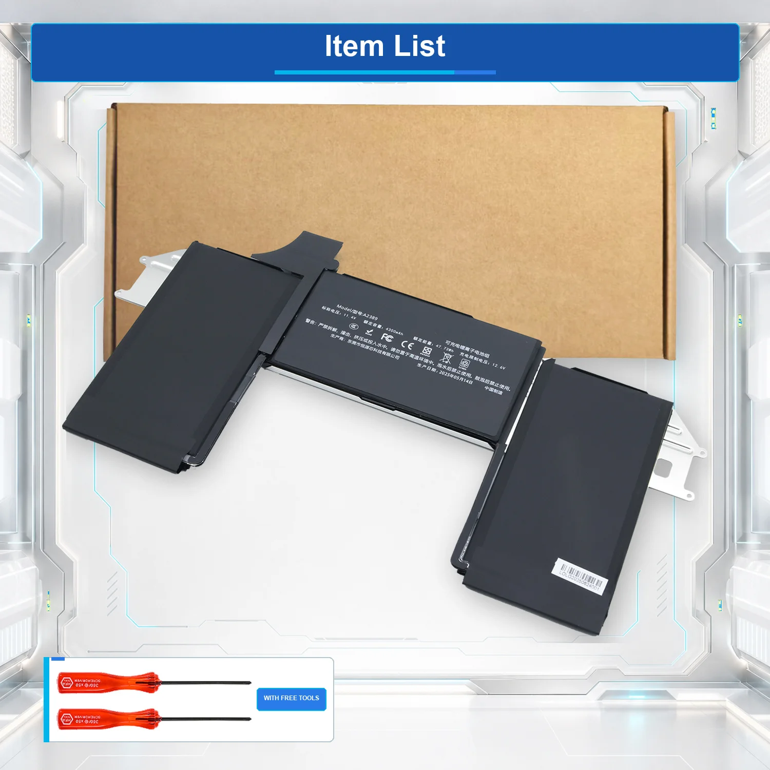 A2389 47.73Wh 11.4V Laptop Battery For Apple MacBook Air 13 A2337 M1 2020 EMC3598 MGN63LL MGN73LL