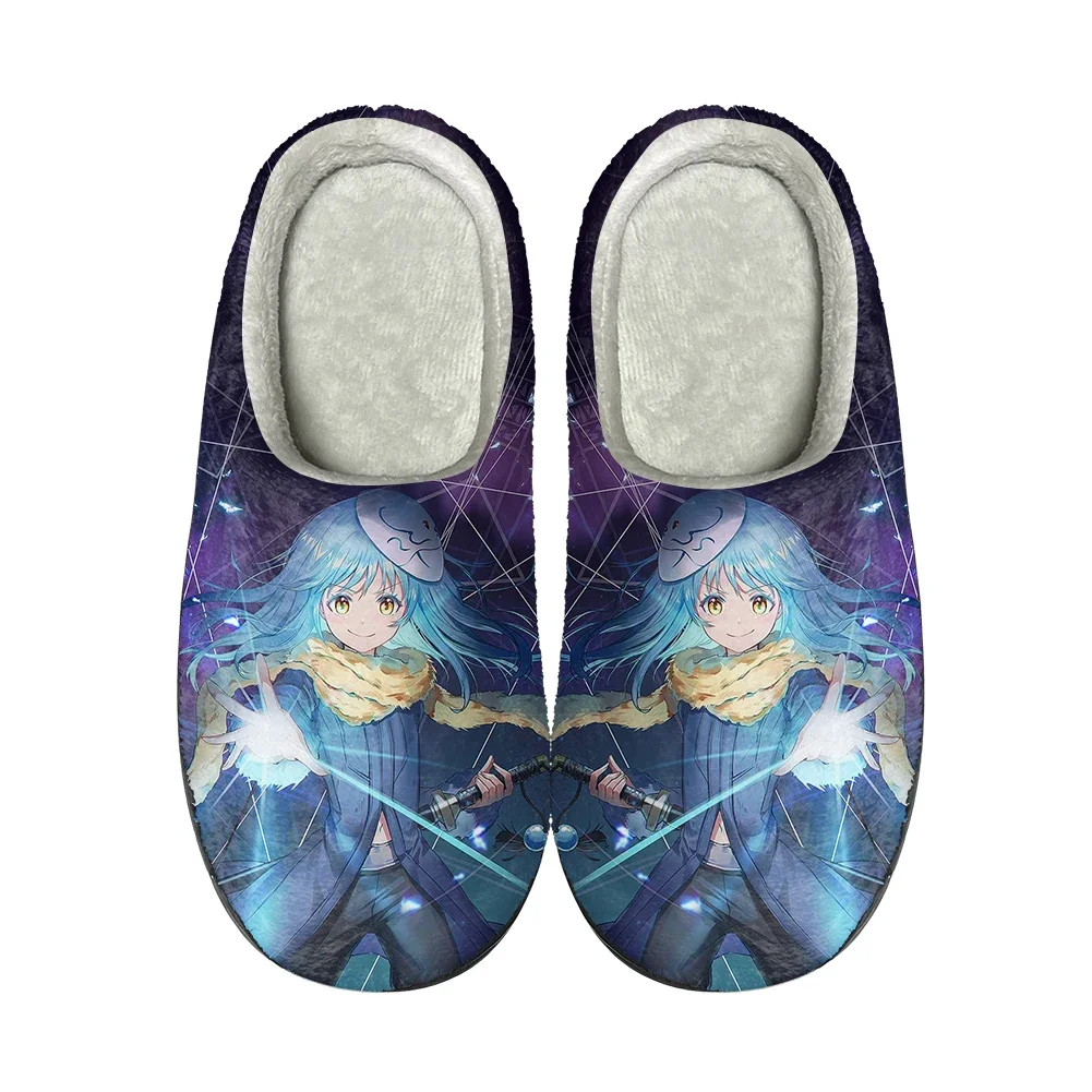 Rimuru Anime Custom Home Cotton Chinelos, chinelo térmico para homens e mulheres, moda de pelúcia, casual mantenha sapatos quentes, anime quente, alta qualidade