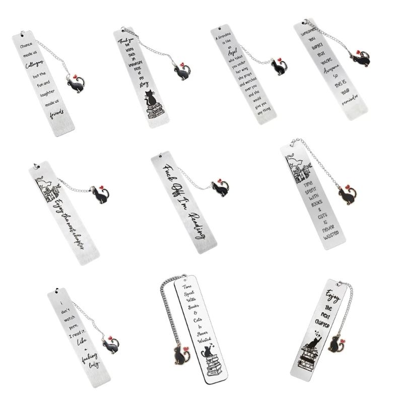 Stainless Steel Bookmarks with Chain, Gift for Book Lover Reader Writer Teacher P9JD