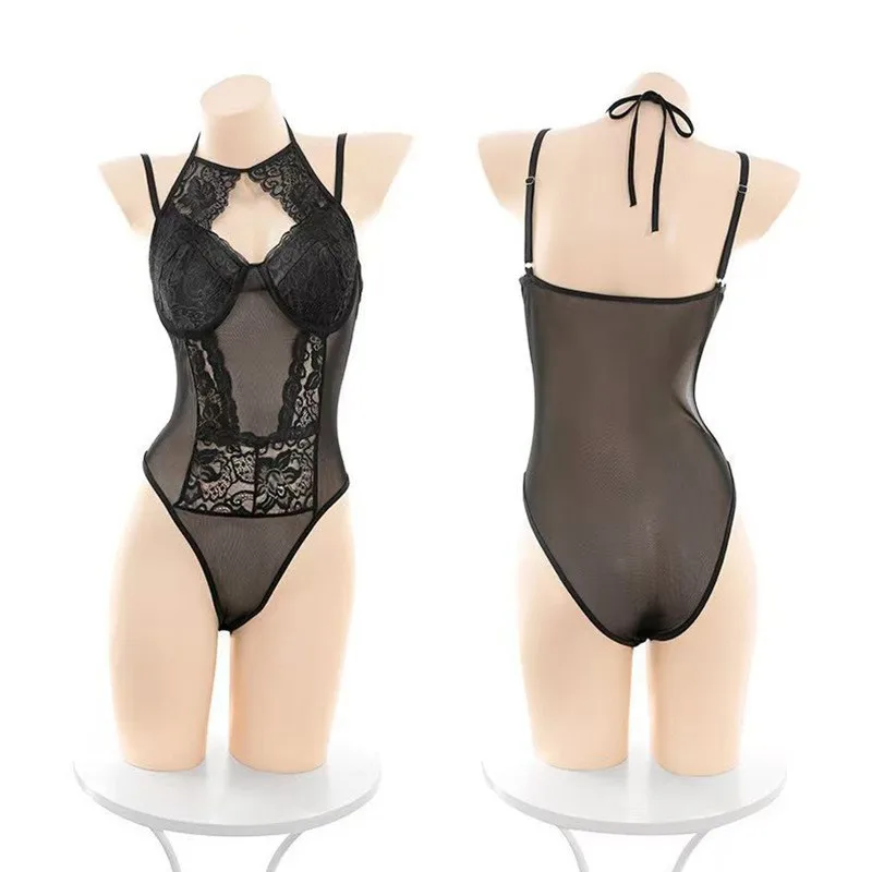 

Женское сексуальное женское белье с сексуальным перспективным вырезом на шее и сращенным комбинезоном в уличном стиле для горячих девушек