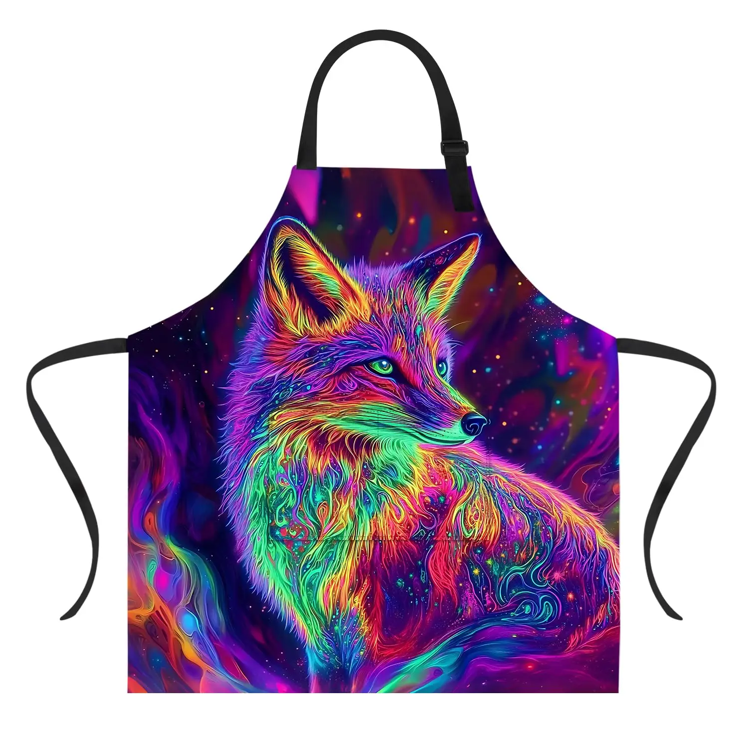 

Funny Fox Apron with Pockets Waterproof for Men Women Kitchen Garden Decor