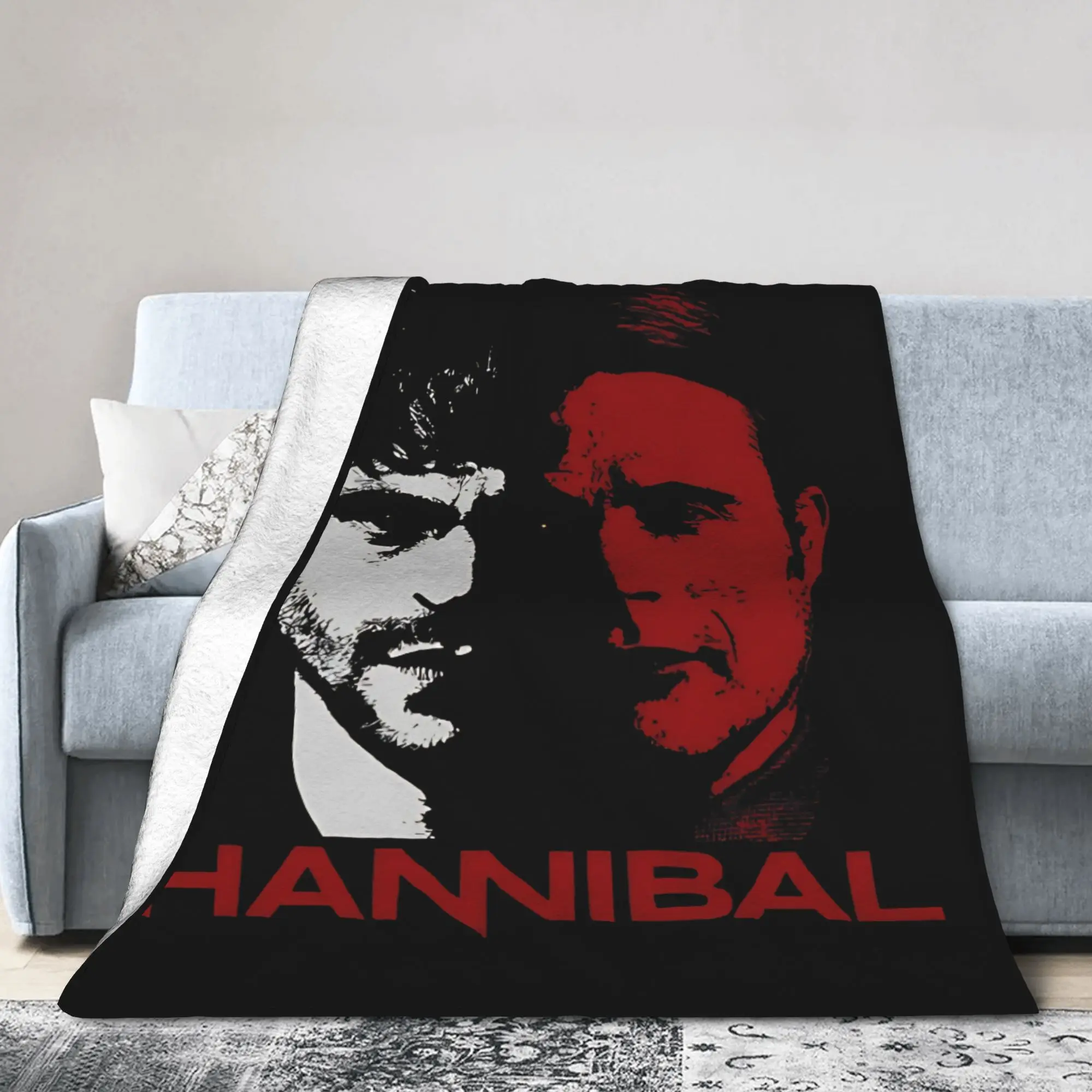 Hannibal  Blanket Cover Mads Mikkelsen Plush Throw Blanket Bed Sofa Printed Soft Warm Bedsprea,