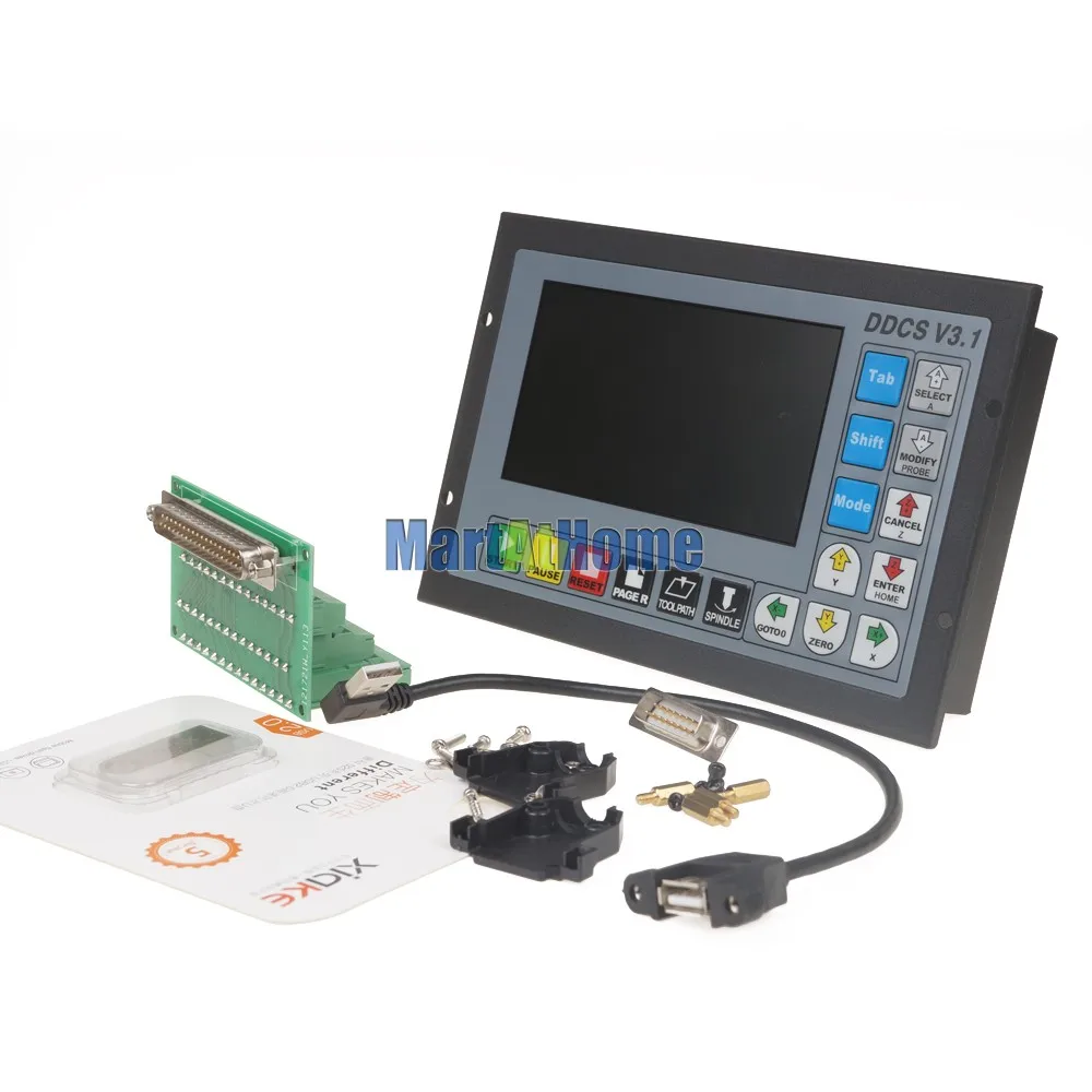 3/4 Axis 500Khz CNC Motion Controller DDCS V3.1 Offline Operate support G code with 4GB USB Flash Disk English Russia