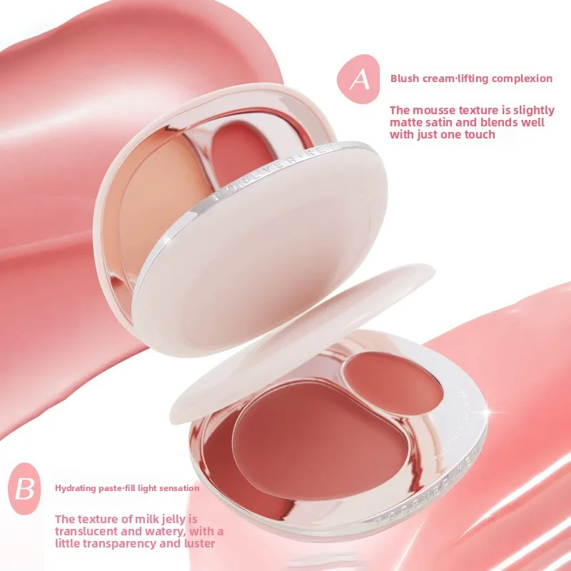 ForeverkeyTwo Color Blush plaque intégrée maquillage du visage crème hydratante éclaircissante imperméable facile coloration durable mat Blush