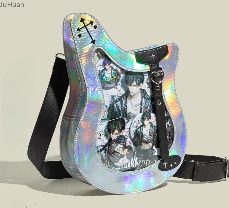 

2022, японское аниме, бас-гитара, дизайнерская сумка Y2k, женская сумка через плечо Harajuku для девочек, прозрачная сумка через плечо Bolsos De Mujer