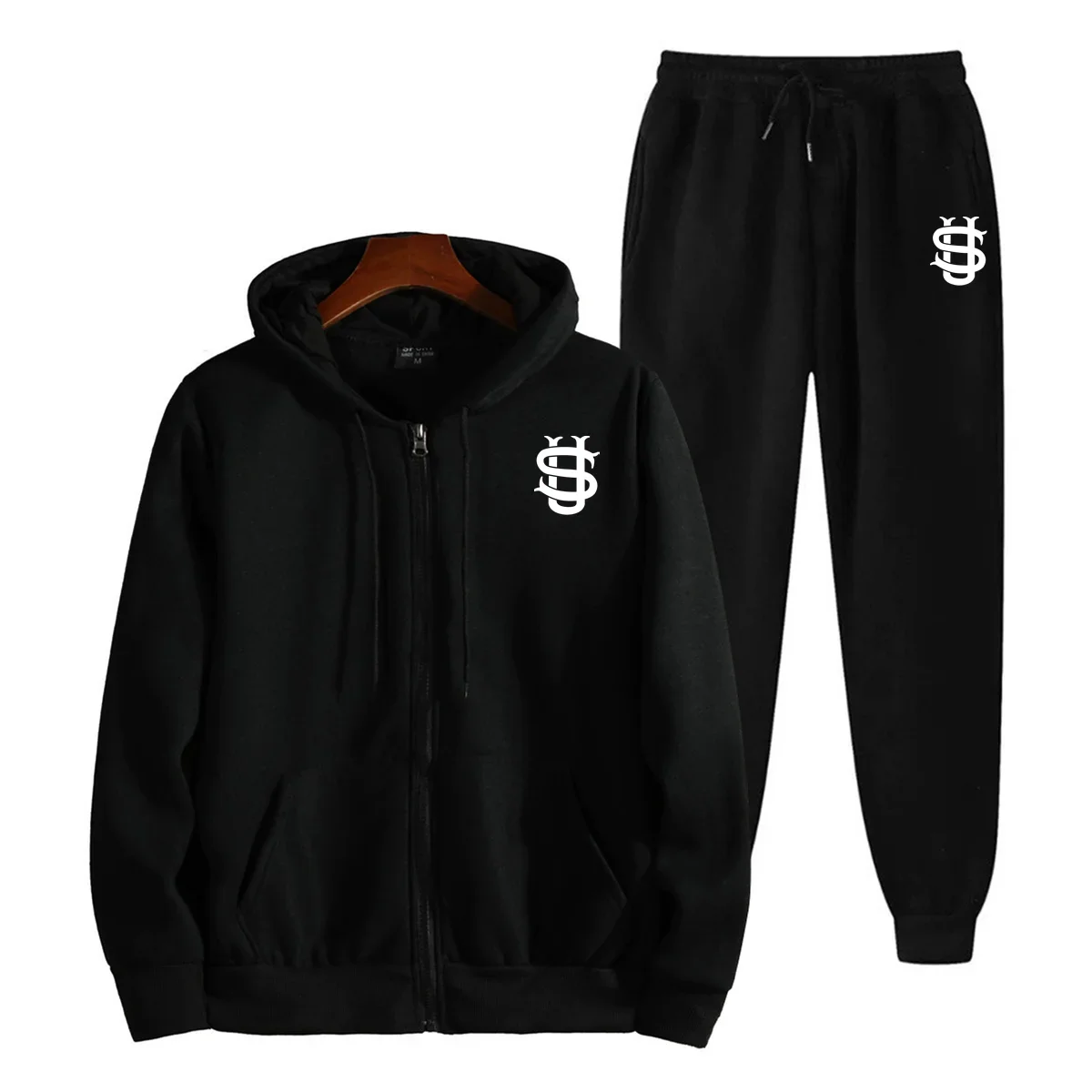 طقم بدلة رياضية مطبوعة للرجال، سويت شيرت بغطاء للرأس وسروال رياضي، ملابس رياضية كاجوال لصالة الألعاب الرياضية والجري والارتداء اليومي #3