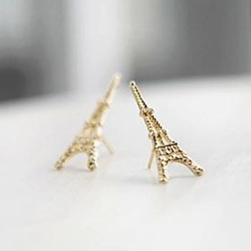 Fashion Eiffel Tower Earring Women Classic Crystal Stud Earrings Female Jewelry 2024 Gift