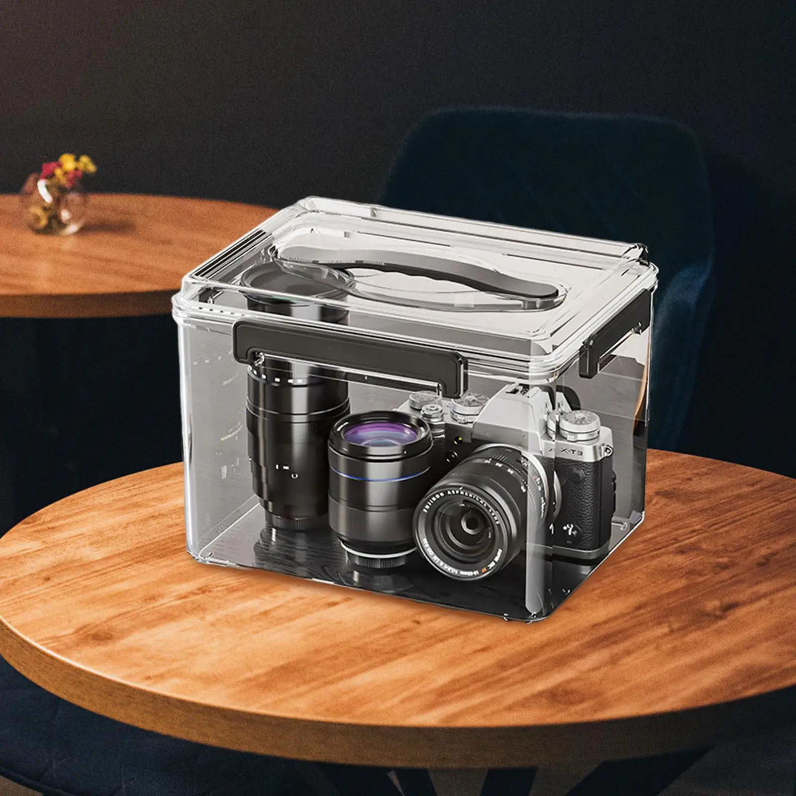 Camera Case with Handle Transparent Waterproof Dry Box Sturdy Container for Camping Tools Cosmetics Slr Camera Pen