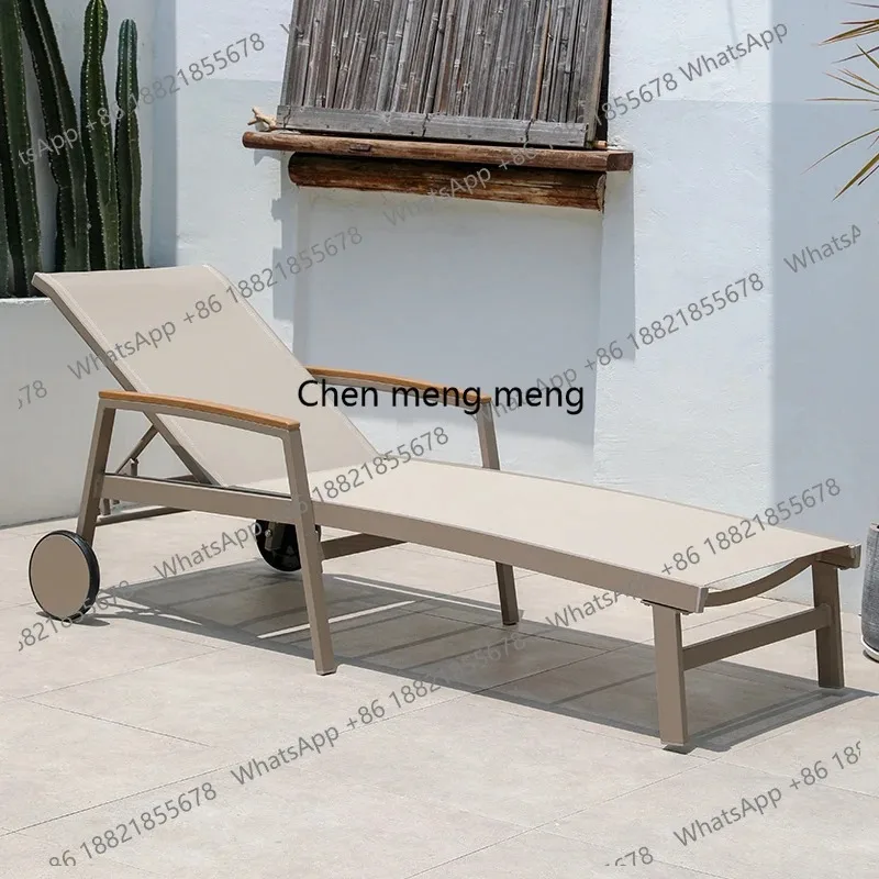 Silla Plegable de Lujo E136 para Camping, Cómoda, Reclinable, para Relajarse, Tumbona, Silla Plegable para Playa, Muebles de Exterior