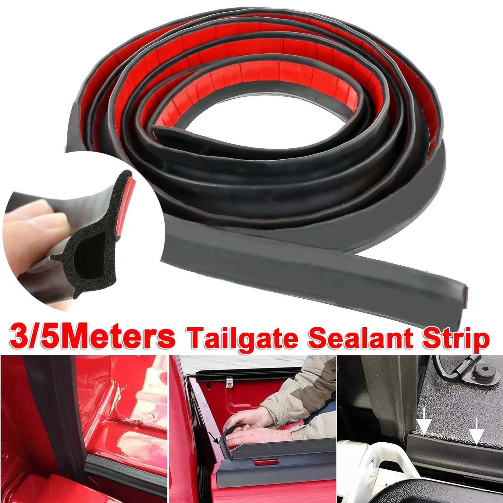 Universal Truck Pickup Tailgate Sealant Strip Pickup Truck Bed Rubber Sealing Kits Tail gate Seal Trim