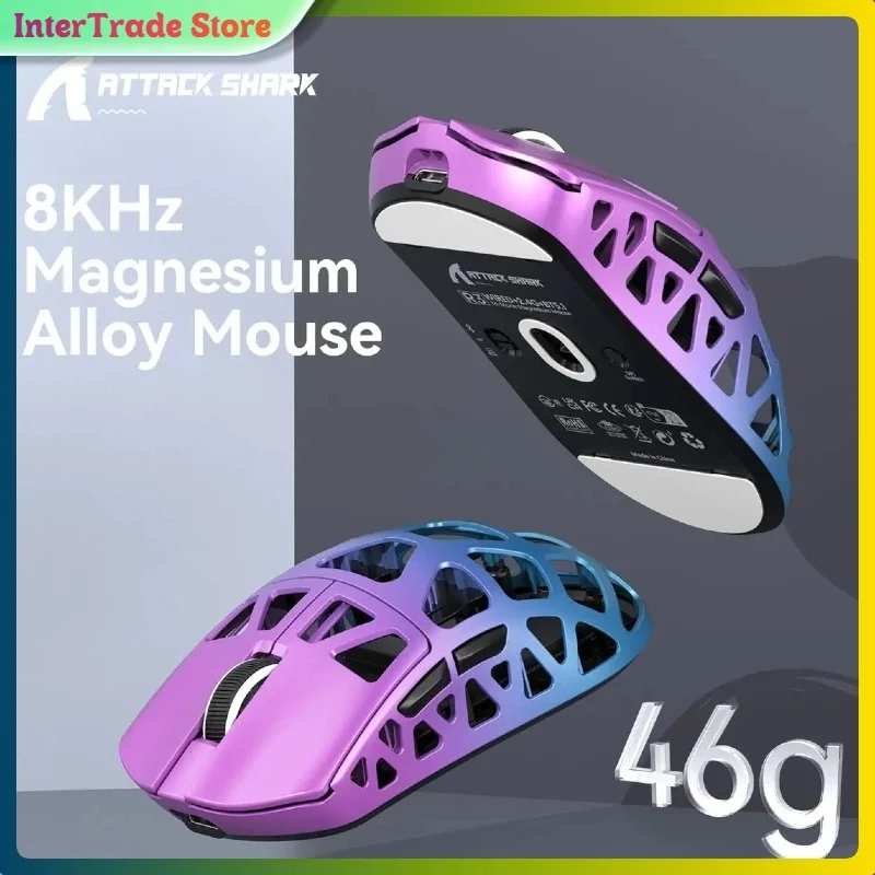 

Attack Shark R3 Magnesium Alloy Gaming Mouse PAW3395 Sensor 8K Polling Lightweight Tri Mode Bluetooth Wireless Portable Mouse