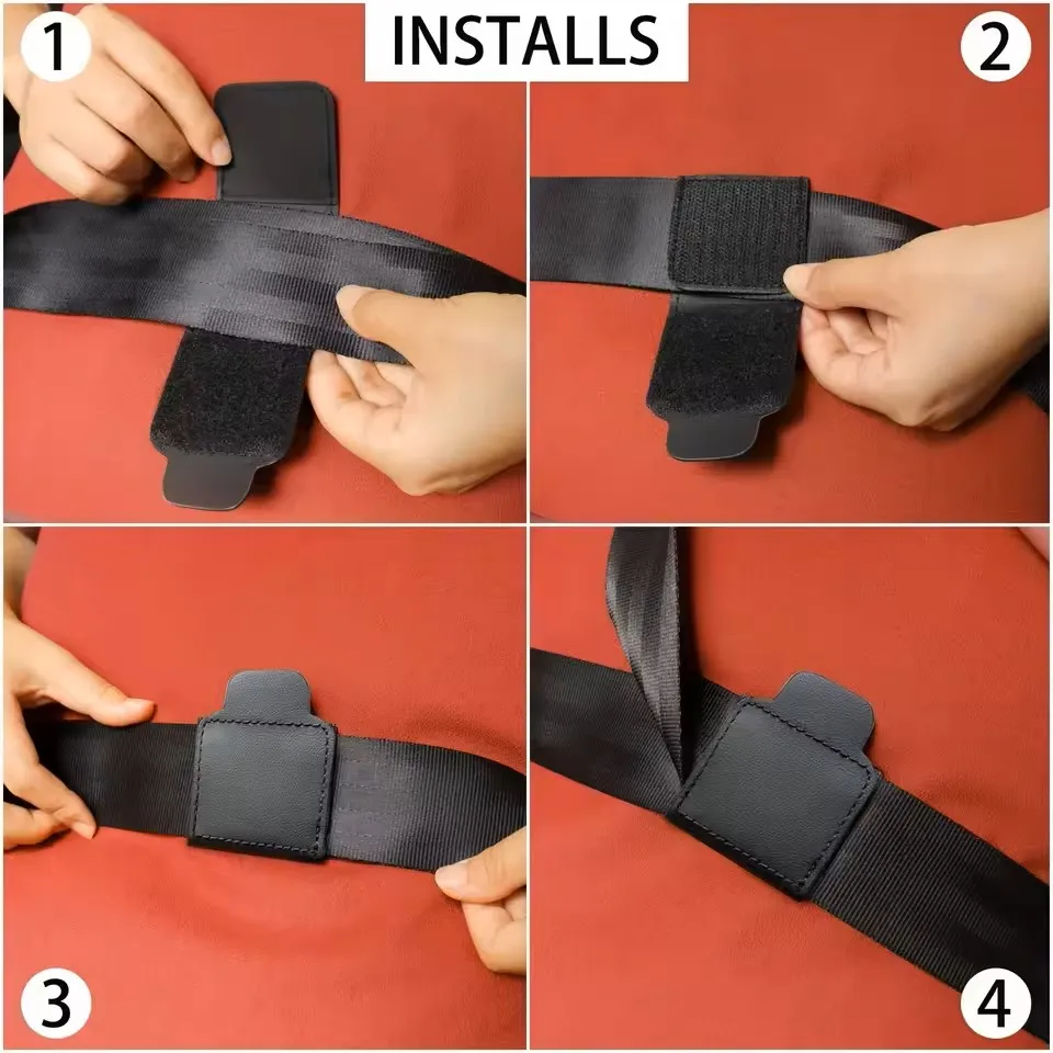 Car Seat Belt Adjuster PU Leather Seat Belt Limiter Fixed Clip Anti-Stretching Neck Belly Child Protection Car-Styling