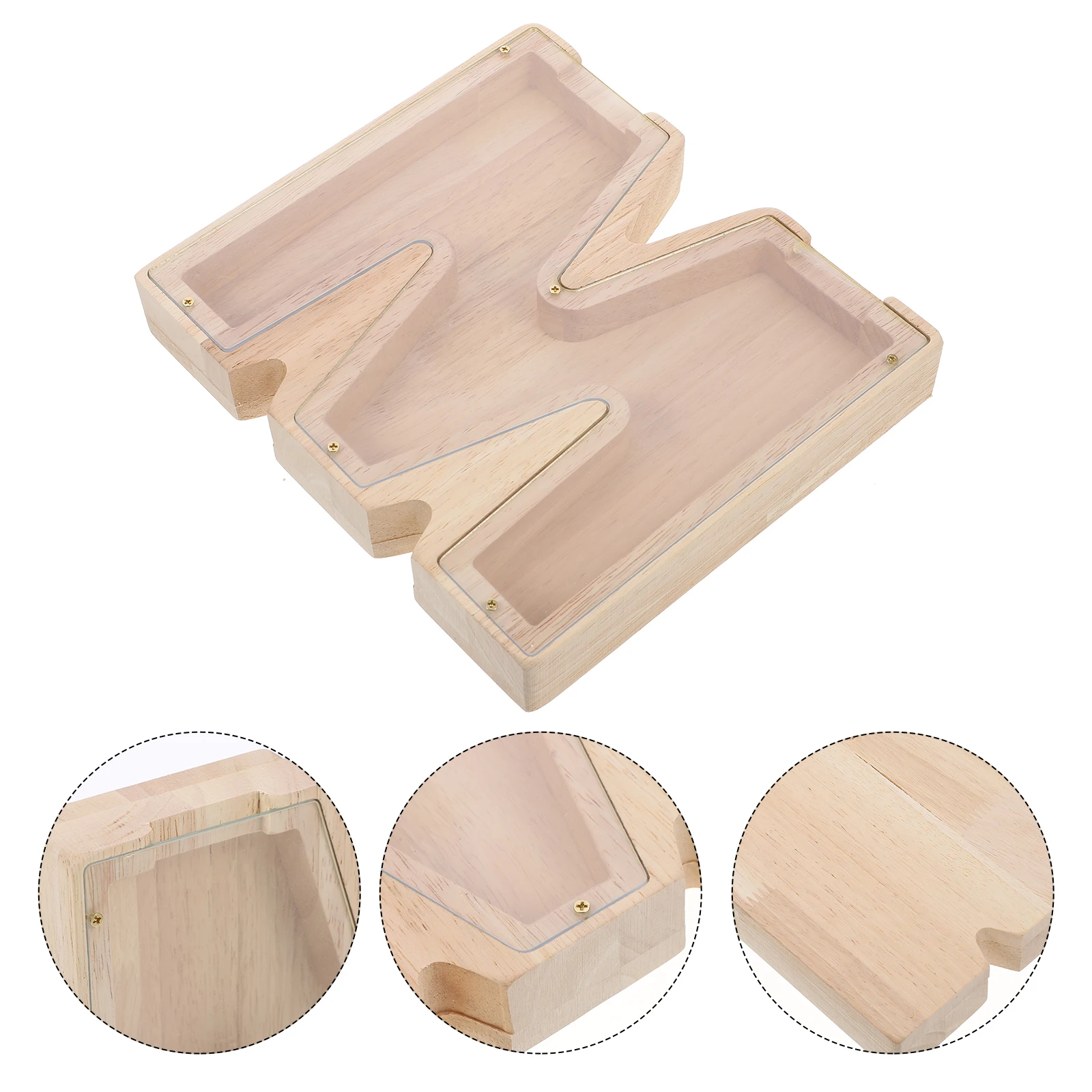 Banco de moedas do alfabeto para crianças, acrílico transparente, economia de dinheiro, coletor de mudança, cofrinho para crianças, organizador de economia