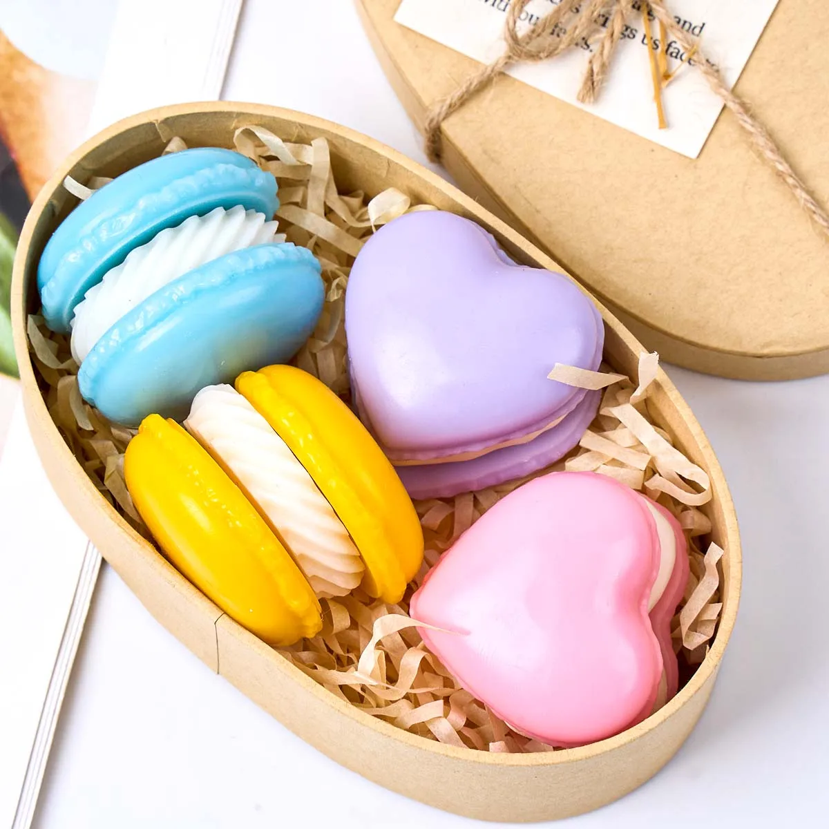 Macaron Silicone Candle Mold DIY Round Heart Aromath Candles Soap Molds Plaster Epoxy Resin Chocolate Baking Craft Gift Making