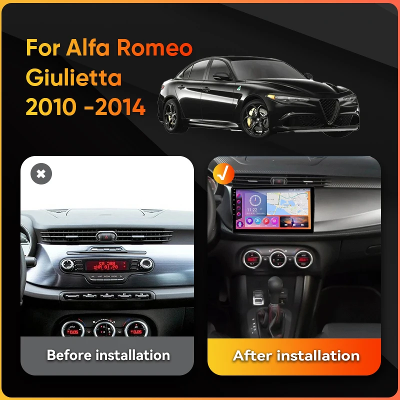 QSZN For Alfa Romeo Giulietta 2010-2014 Car Radio Multimedia Stereo Player GPS Navigation Auto Radio Bluetooth WIFI No 2din DVD