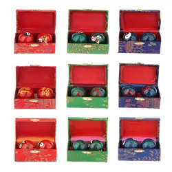 2Pcs Hand Massage Balls with Storage Box Chinese Baoding Balls for Seniors