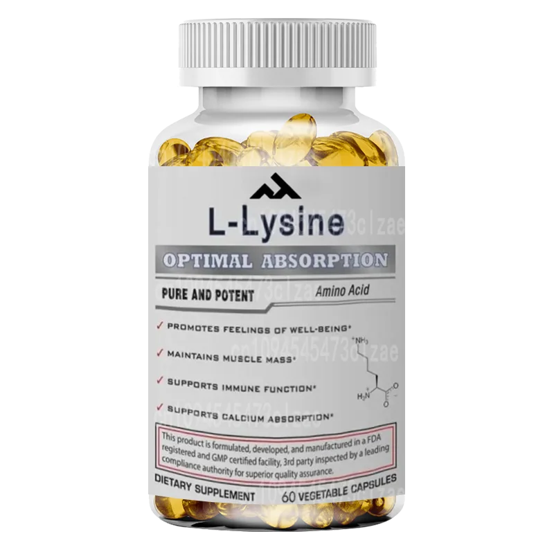

Best Non GMO L-lysine Dietary Supplement -500mg Pure Active L-lysine -120 Vegetarian Capsules - Supports Calcium Absorption