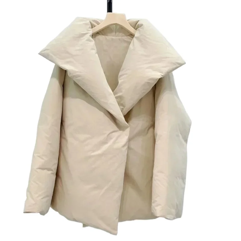 Piumino invernale spesso con bottoni nascosti Piumino caldo e sciolto per donna