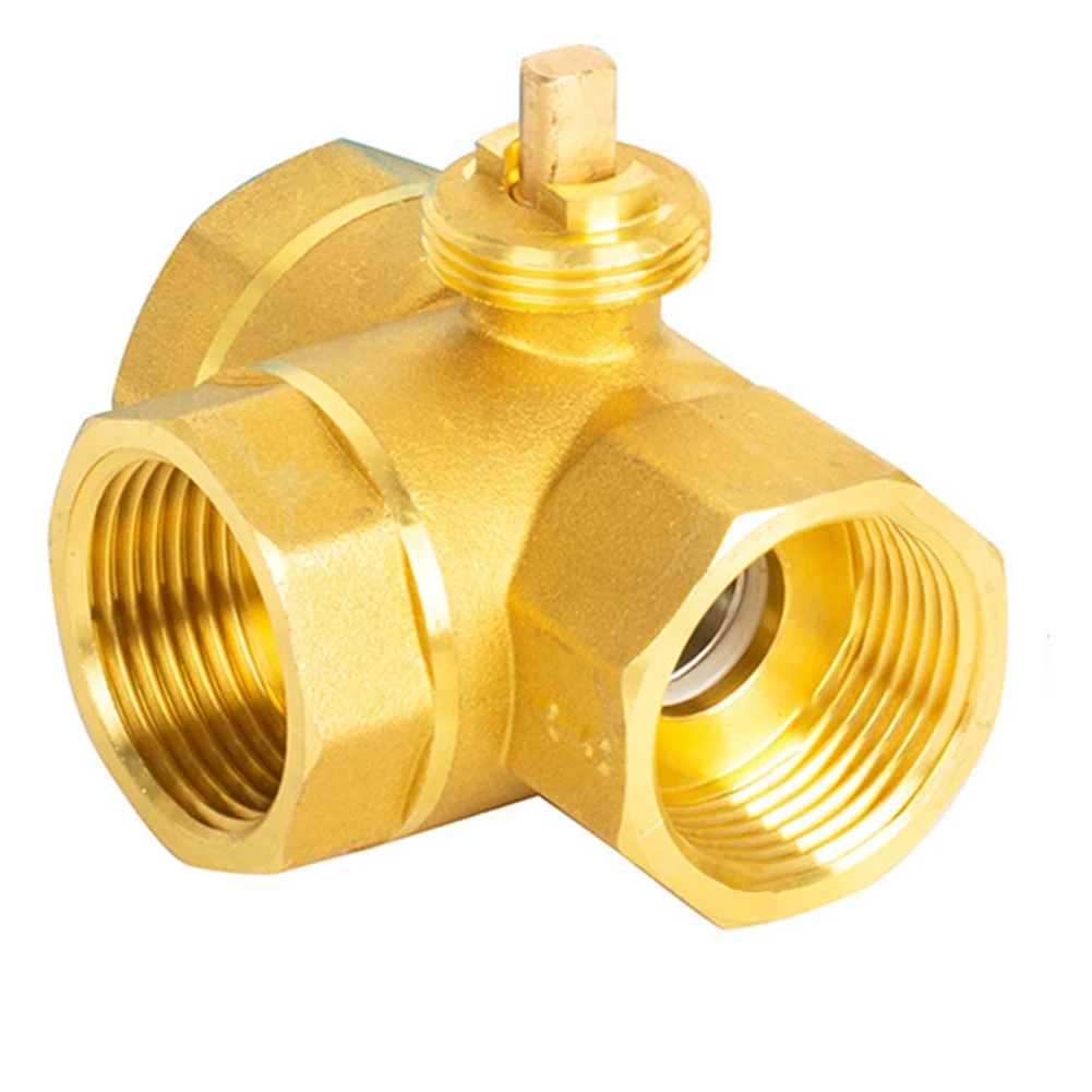 Electric Brass 3 Way Ball Valve Body Threaded Connection for HVAC Fan Coil Units Heating and Pneumatic Applications