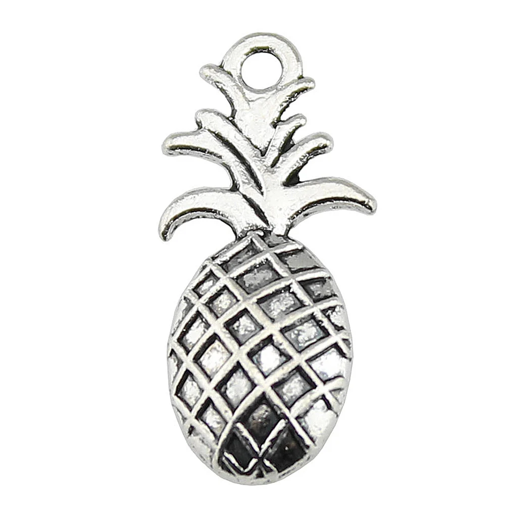 10pcs/lot 23x10mm Pineapple Charms For Jewelry Making Antique Silver Color 0.91x0.39inch