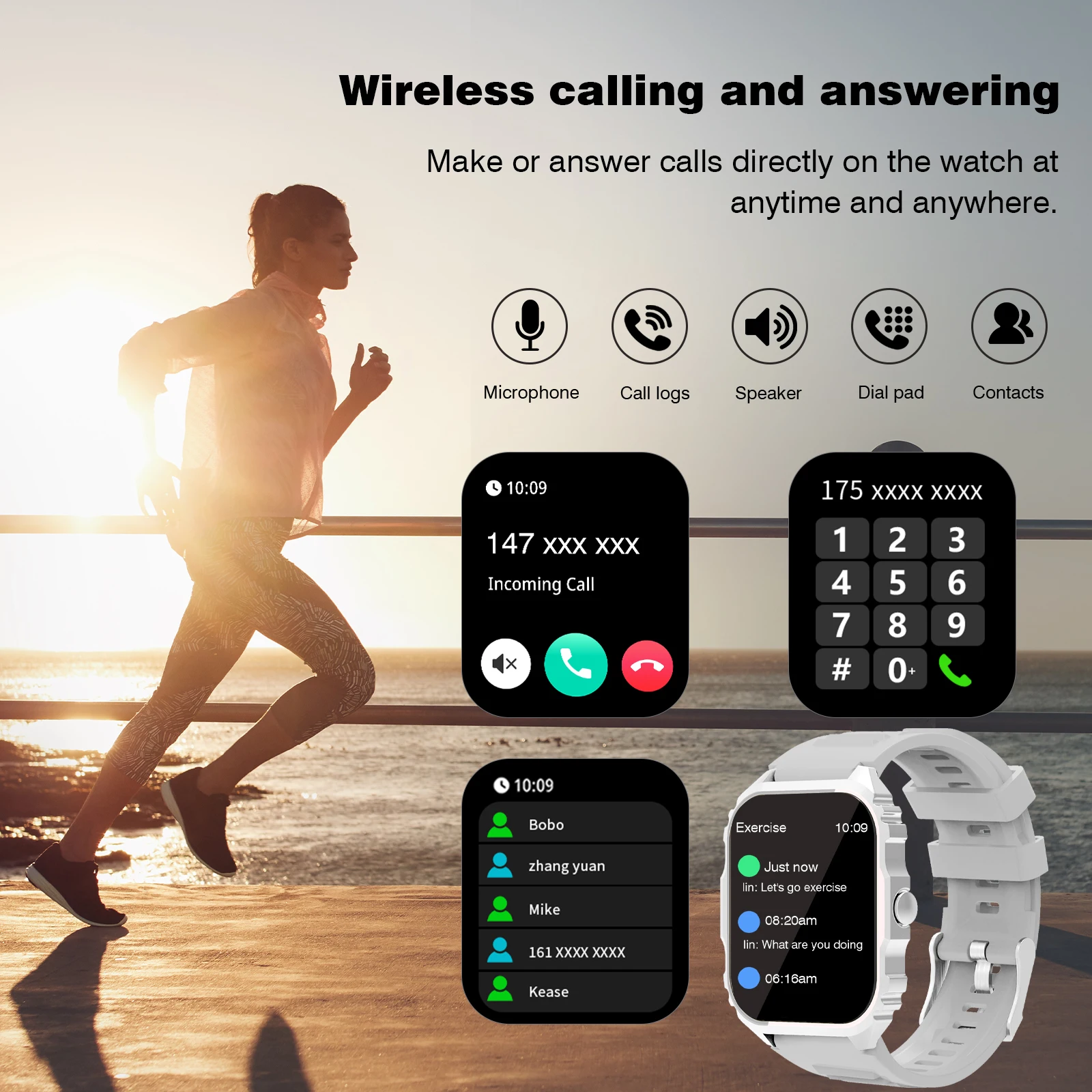 2025 Smart Watch, risposta, creazione, chiamate, preservazione dei messaggi, modalità sportive, fai da te, quadrante, previsioni meteo, compatibile con Android e iOS