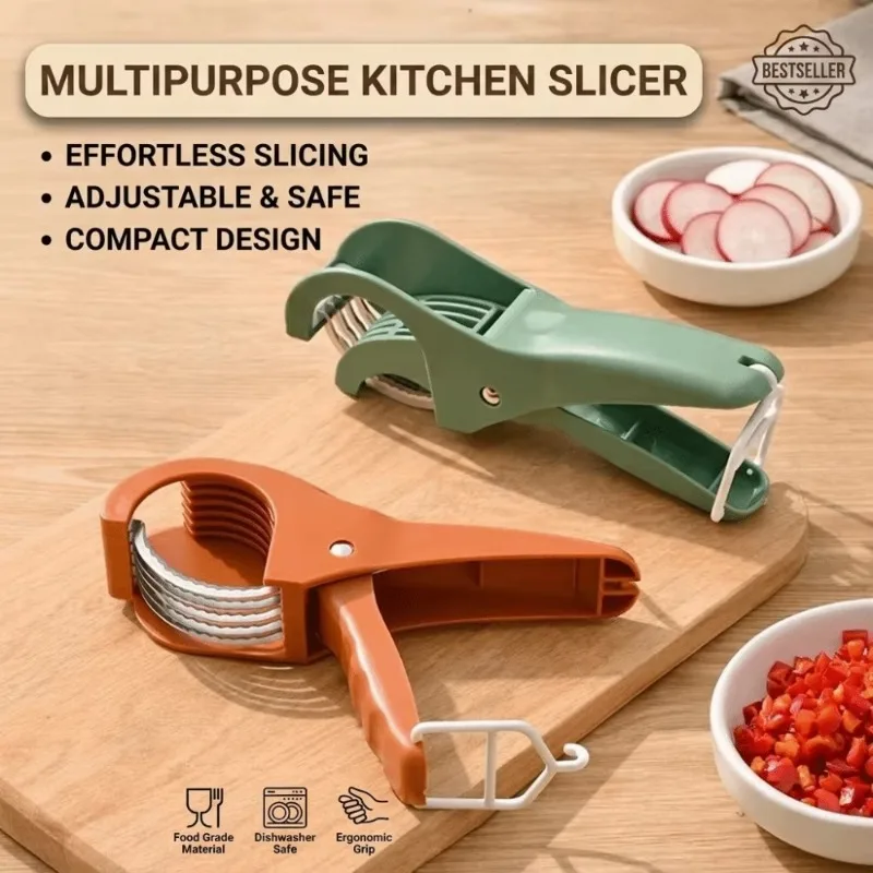 Stainless Steel Vegetable Fruit Slicer 5 Layer Multi Purpose Cutter Kitchen Accessories Salad Slicer for Camping Cooking