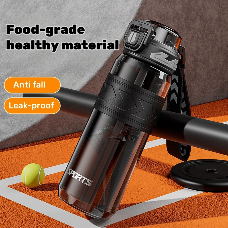 

910 мл большая емкость спортивная соломенная бутылка для воды со шкалой портативные дорожные бутылки для воды открытый кемпинг тренажерный зал пластиковая чашка для воды